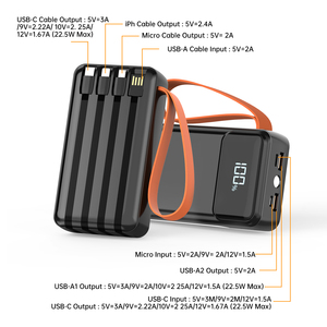 ASPOR A302 20000mAh <span class=keywords><strong>พา</strong></span><span class=keywords><strong>ว</strong></span><span class=keywords><strong>เวอร์</strong></span><span class=keywords><strong>แบงค์</strong></span>, PD+QC 22.5W ชาร์จเร็<span class=keywords><strong>ว</strong></span>, ไฟ LED, สายเคเบิลในตัว 4 เส้น, 6 ช่องจ่ายไฟ, เครื่องชาร์จพก<span class=keywords><strong>พา</strong></span>สำหรับโทรศัพท์ - Product Image 5