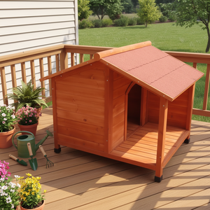 Villa de Lujo para Mascotas con Balcón, Casa para Perros de Madera Sólida, Resistente a la Lluvia y al Sol, para Perros Medianos y Grandes - Product Image 2