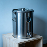 Fermenteur avec couvercle à clapet en acier inoxydable -- Cuve de brassage de vin maison