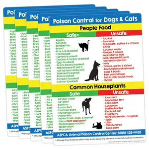 宠物安全冰箱磁铁狗和猫动物心肺复苏术-有毒食品和植物卡