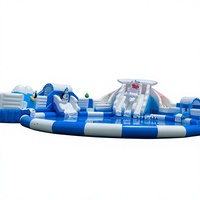 Toboggan aquatique gonflable, parc aquatique mobile, parcours d'obstacles, pays des merveilles glacées et des neiges, parc d'attractions extérieur, matériau PVC, logo personnalisé, 10