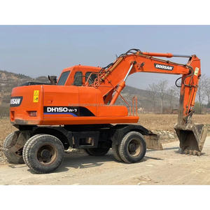 Excavatrice sur pneus Doosan DH150 DH150W d'origine coréenne/Excavatrice sur pneus d'occasion DOOSAN DH150w-7 de 15 tonnes à bas prix - Product Image 1