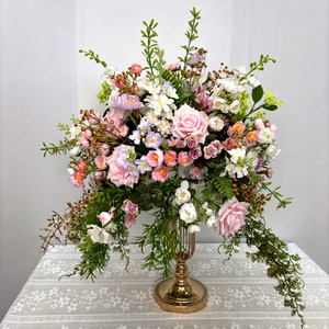 SMOOTH Vente en gros de petites fleurs jaunes, roses et violettes, boule de fleurs, centre de table floral pour mariage - Product Image 1