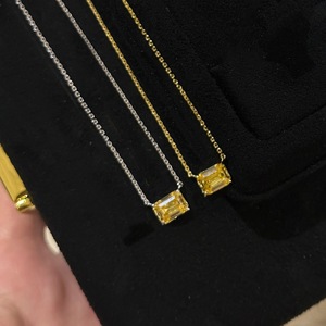 Collier à pampilles en argent sterling S925 Wenchi avec diamant jaune, modèle Bracelet Galaxie Éclatée, bijoux uniques de luxe léger haut de gamme - Product Image 1