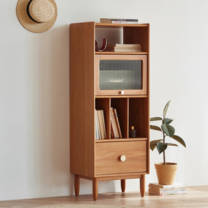 F4101 Solid wood furniture with drawer display cabinet for living room wine display cabinet
