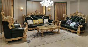 Haoyu-sofás personalizados de Palacio Real, conjunto de muebles de madera maciza de diseñador europeo, sofá italiano de rey para sala de estar - Product Image 2