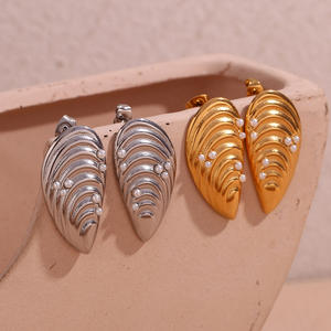 Boho Stainless Steel Earrings <b>Shell</b> Gold Plated Pearl Bohemian <b>Jewelry</b> for Women - Product Image 3