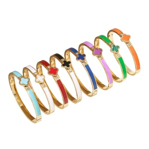 Nouveau Bracelet Jonc en Acier Inoxydable 2025 Plaqué Or 18 Carats, Ton Or, Anti-Ternissure et Étanche, Vente en Gros pour Femmes - Product Image 1