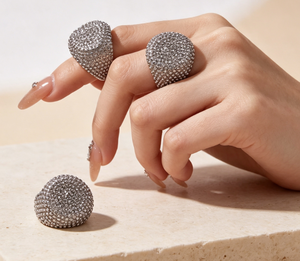 Stainless steel grain pattern <b>ring</b>, retro <b>circle</b> wide <b>ring</b>, cross-border best-selling accessory - Product Image 2