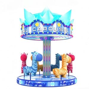Mini carrousel Zebra à 6 places, à monnayeur, pour enfants, petit carrousel rotatif pour centre commercial - Product Image 6