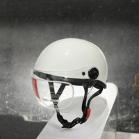 Nouveau casque de moto blanc demi-face avec visière HD - Coque légère en ABS, doublure en mousse, casque ouvert pour scooter pour hommes et femmes