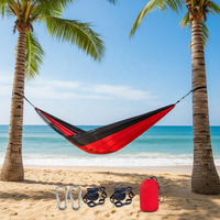 Hamac de camping portable de luxe léger en tissu polyester large, lit de camping durable en parachute, hamac-tente