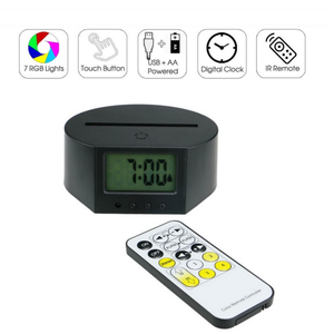 Màu Đen Thời Gian Đồng Hồ Ánh Sáng Cơ Sở Trang Trí Hiện Đại Đèn Có Thể Phù Hợp <span class=keywords><strong>Acrylic</strong></span> Bảng Điều Chỉnh Báo Động LED Đồng Hồ Cơ Sở Đèn Cơ Sở - Product Image 2