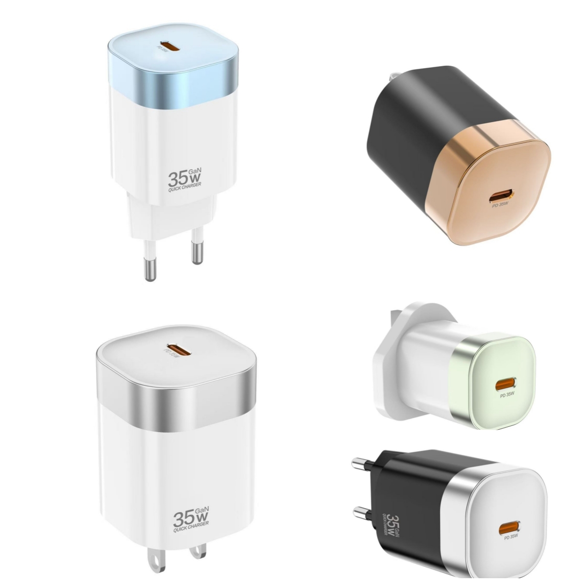 Cargador USB-C GaN de 35W - colores surtidos