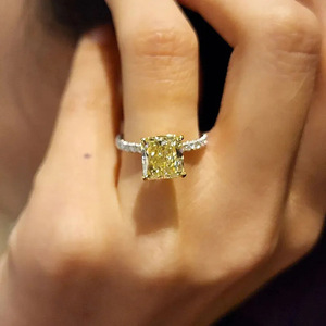 Anillo de Dedo con Diseño de Cubo de Azúcar en Forma Cuadrada, Estilo Princesa, para Mujer - Product Image 5