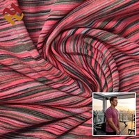 Tissu jersey simple 93% polyester 7% élasthanne 180 GSM, teinture spatial pour t-shirts femme/fille/homme/garçon