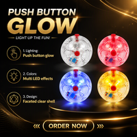 Balle de jeu transparente pour animaux de compagnie, résistante aux morsures, rechargeable, colorée, pour chien, pour mâcher, jouer et nettoyer les dents