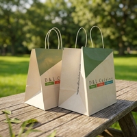 Sacs à emporter en papier kraft brun avec logo personnalisé, poignée en corde, fond large, écologiques, recyclables, gaufrage, 120 g/m², fabrication OEM