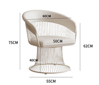 Fauteuil de loisirs réglable JINSEN JT-01-5 en fer forgé de qualité supérieure, mousse haute densité, rotation à 360 degrés pour salon moderne et extérieur