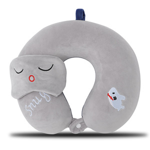 Cuscino <span class=keywords><strong>da</strong></span> viaggio a forma di U in peluche con logo ricamato a <span class=keywords><strong>cartoni</strong></span> <span class=keywords><strong>animati</strong></span> - Supporto per il collo portatile per ufficio e viaggio, cuscino per riposo durante la guida - Product Image 1