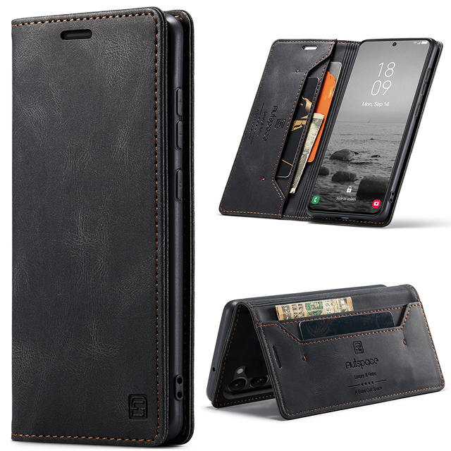 Newest Luxury PU Leather Flip Wallet Card Slot Phone Case for Samsung S24 Ultra