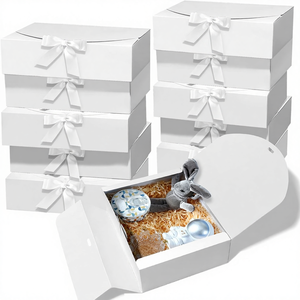 BoShahai - 10 Cajas <span class=keywords><strong>de</strong></span> Regalo Rectangulares <span class=keywords><strong>de</strong></span> Papel Kraft con Tapas y Cinta Blanca, Origen China, para Bodas, Cumpleaños, <span class=keywords><strong>Regalos</strong></span> para Damas <span class=keywords><strong>de</strong></span> Honor - Product Image 1
