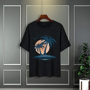 Camiseta de punto con cuello redondo y poliéster 100% para hombre al por mayor, camiseta de manga corta con estampado digital de 180 gramos de estilo vintage para gimnasio - Product Image 4