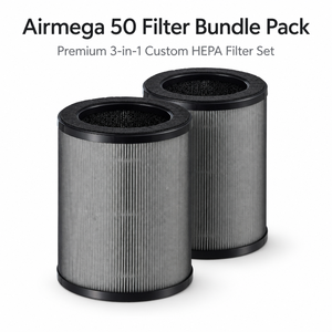 Filtre de remplacement Airmega 50 pour <span class=keywords><strong>purificateur</strong></span> <span class=keywords><strong>d</strong></span>'<span class=keywords><strong>air</strong></span> compact domestique de chambre à coucher, 3-en-1, HEPA H13 véritable, <span class=keywords><strong>d</strong></span>ésodorisation des odeurs, charbon actif - Product Image 1