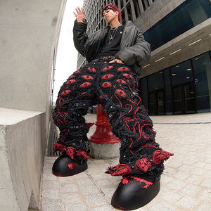 Jeans pour hommes de créateur, haute qualité, effet vintage, coupe ajustée, grandes tailles - Product Image 3