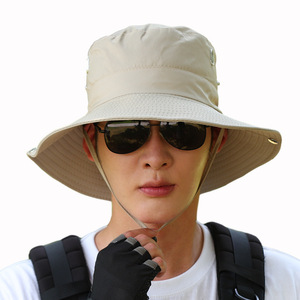 Chapeau Bob Homme d'Extérieur Réglable Anti-UV Respirant en Toile pour l'Été, Randonnée, Pêche, Style Décontracté - Product Image 5