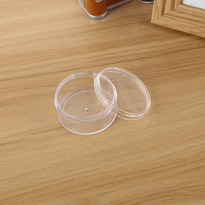 Transparent Round Plastic Jar With Screw Cap For Storage Home Use - Product Image 2