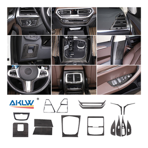 Pour 2018-2022, pour X3, améliorations intérieures de luxe en fibre de carbone souple, kits d'autocollants décoratifs noirs - Product Image 1