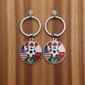 2026 Maßgefertigter Luxus-Schlüsselanhänger aus Edelstahl mit Fußball-Thema als Souvenir und Autoschlüsselanhänger - Product Image 1
