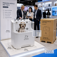 Baignoire de toilettage pour chiens en acrylique transparent de qualité supérieure, contemporaine, pour la vente en gros B2B