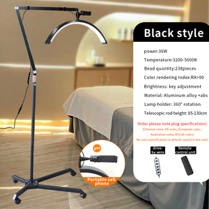 Luz de pestañas de Luna LED de medio anillo con ruedas para maquillaje, tatuaje, pestañas, salón de belleza, lámpara de pie para cejas, luz de belleza de arco - Product Image 3