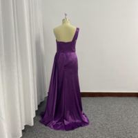 Robe de demoiselle d'honneur avec traîne, tenue de mariée élégante à épaule dénudée, col asymétrique, 2022