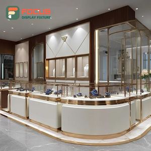 Sistema de Exhibición de Joyería de Diseño Minimalista, Vitrina de Vidrio con Marco de Madera para Mostrador de Centro Comercial - Product Image 2