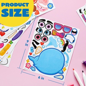 Faire un visage autocollants avec licorne dinosaure mer Safari animaux pour enfants fête artisanat activités en classe - Product Image 1