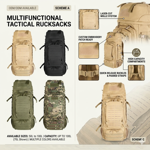 Mochila Táctica de 70L con Sistema Molle, para Senderismo, Camping, Unisex, de Nailon, Impermeable, de Gran Capacidad - Product Image 2
