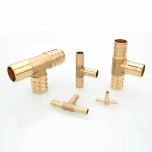 Conector de pagoda de tres vías en forma de T Manguera blanda de gas natural de fundición de baja presión de cobre pulido de cabeza cuadrada de tres puntas tipo T - Product Image 2