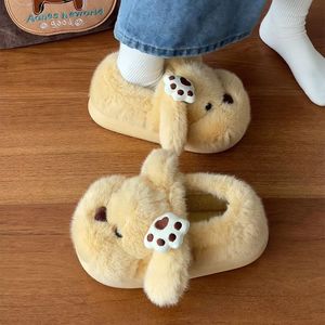 Evergreen Open Toe Half-<b>Slipper</b> for Women's Autumn/Winter <b>Thick</b>-<b>Soled</b> Double-Layer Wool Cotton Anti-Slippery <b>Slippers</b> - Product Image 2