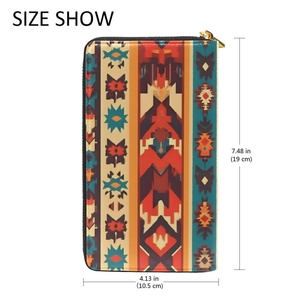 Indian Aztec <b>Ladies</b> PU Leather Clutch <b>Wallet</b> Zip Around Phone Purse Card Holder Organizer Custom Design Long <b>Wallets</b> for Women - Product Image 4