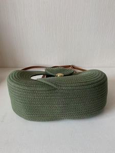 Nouveau <span class=keywords><strong>Sac</strong></span> à <span class=keywords><strong>Main</strong></span> <span class=keywords><strong>Rond</strong></span> Tressé en Coton pour Femme, Grand Fourre-Tout Ouvert avec Deux Bandoulières, Léger et Tendance - Product Image 5