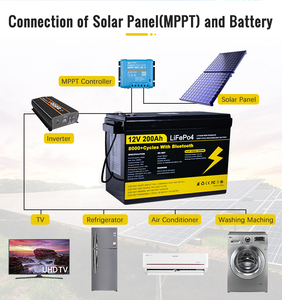 Stock UE Batterie au phosphate de fer de lithium 12v 24V 200AH Lifepo4 Haute capacité et polyvalente Profonde 8000+ cycles Portable Livraison rapide - Product Image 5