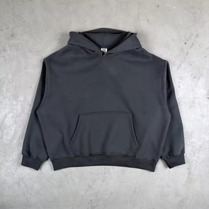 Plain Heavyweight Hoodies Sweatshirts 100% Cotton Oversized Streetwear Puff Printing Hoodie for <b>Men</b> - Product Image 1