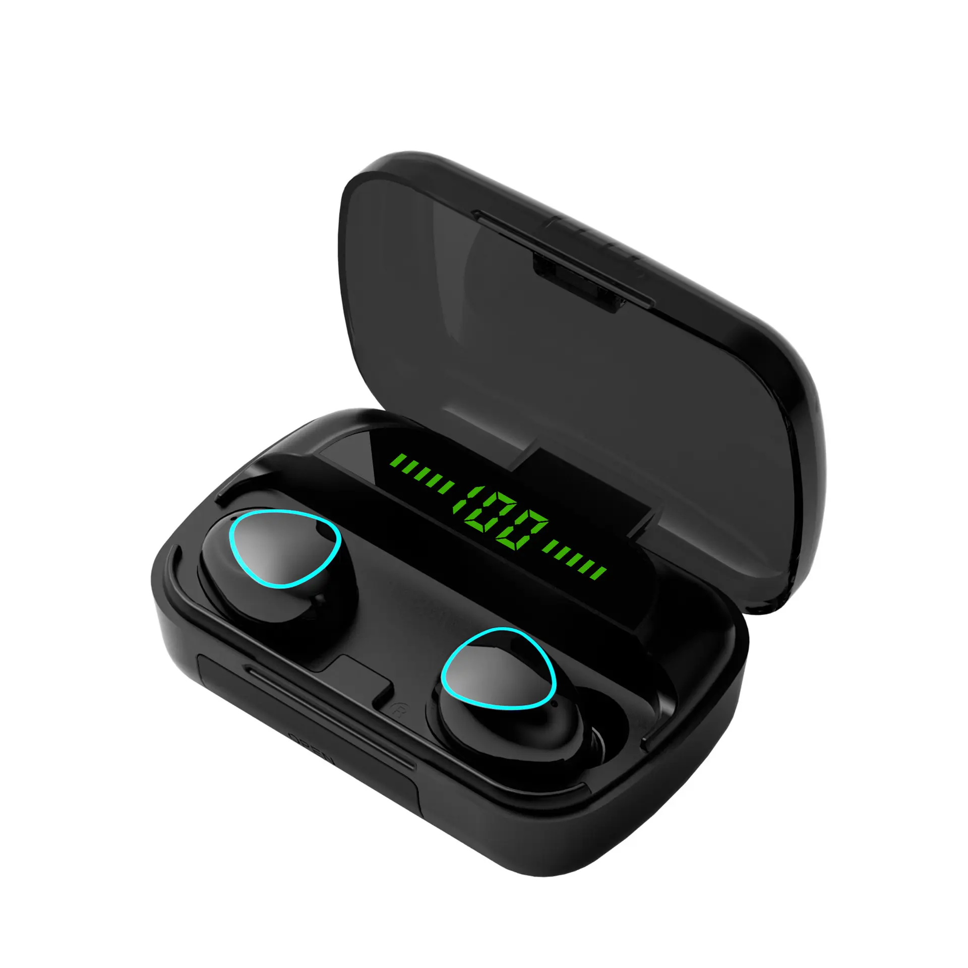 Fábrica Top Seller M10 Led Display Earbuds Mini auricular Impermeable Productos más vendidos Teléfono móvil Power Bank con auriculares