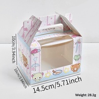 Boîtes en carton pliables de qualité supérieure avec fenêtre à pignon pour cadeaux d'anniversaire d'enfants, rose Sakura, petite taille 10 cm, 50 pièces MOQ