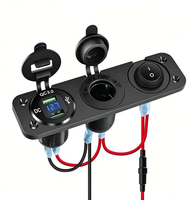 Panneau de commande marin 3 modules avec chargeur USB QC3.0, voltmètre et prise allume-cigare 12V, interrupteur marche/arrêt pour bateau, caravane, tout-terrain