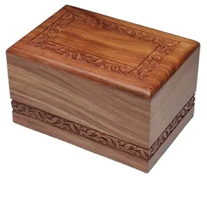 customization Latest Solid Rosewood Hand carved Wooden Urn Tree of Life Wooden Memorial Ashes Urns At Wholesale factory