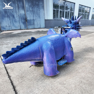<span class=keywords><strong>Dragon</strong></span> animatronique à monter en silicone, voiture électrique à batterie 24V avec yeux lumineux et lumières clignotantes pour parc d'attractions - Product Image 5
